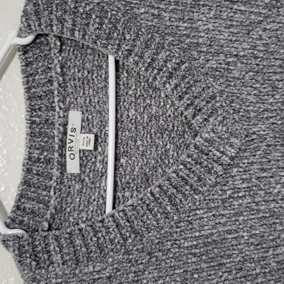 Orvis Chenille V-Neck Sweater, Color Gray Size S - Picture 12 of 15